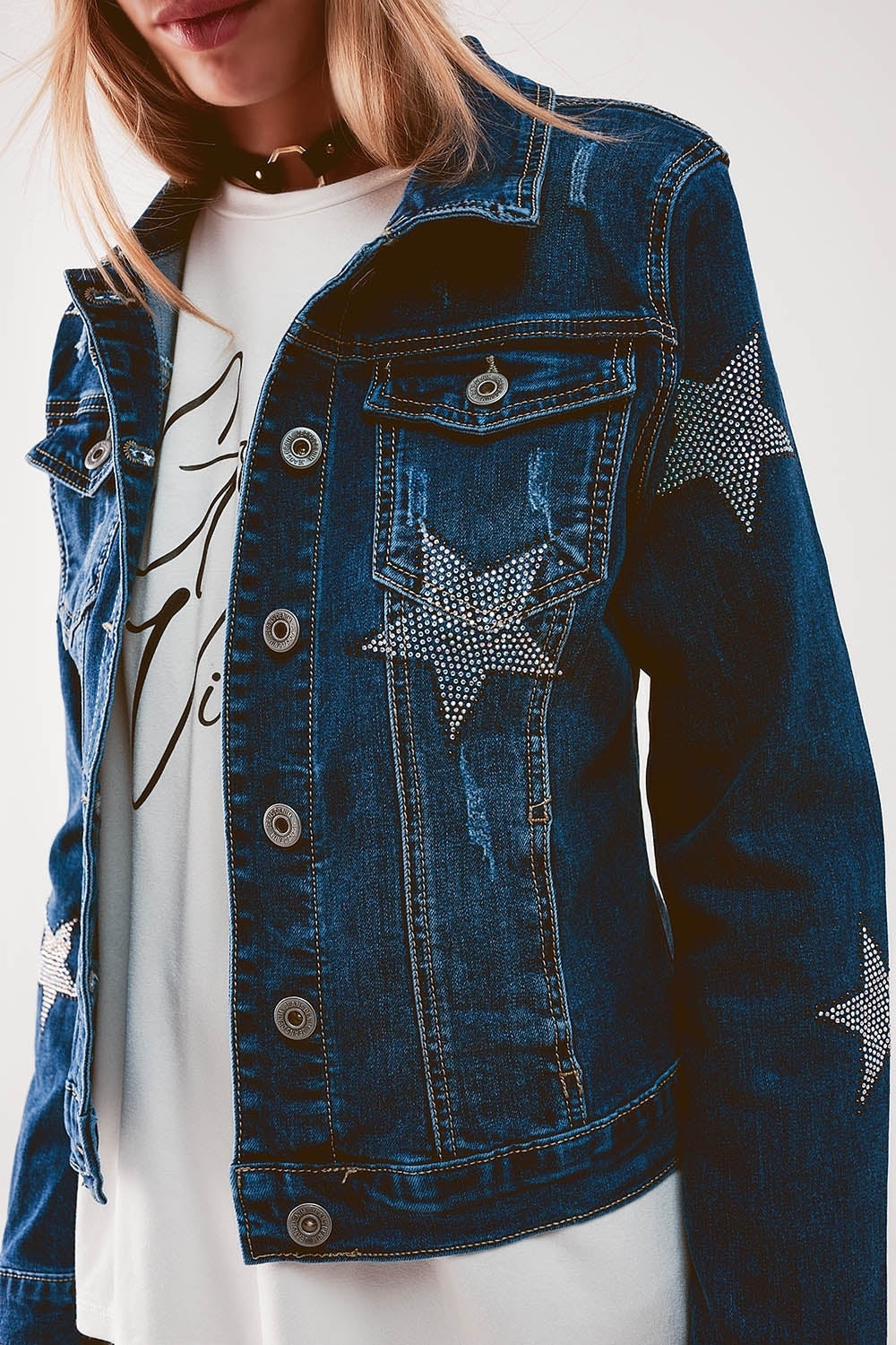 Veste Mi-Lavée Étoilé