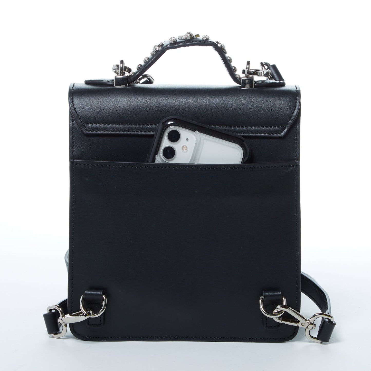 SUSU Hollywood – Sac à dos en Cuir Noir avec bandoulière amovible