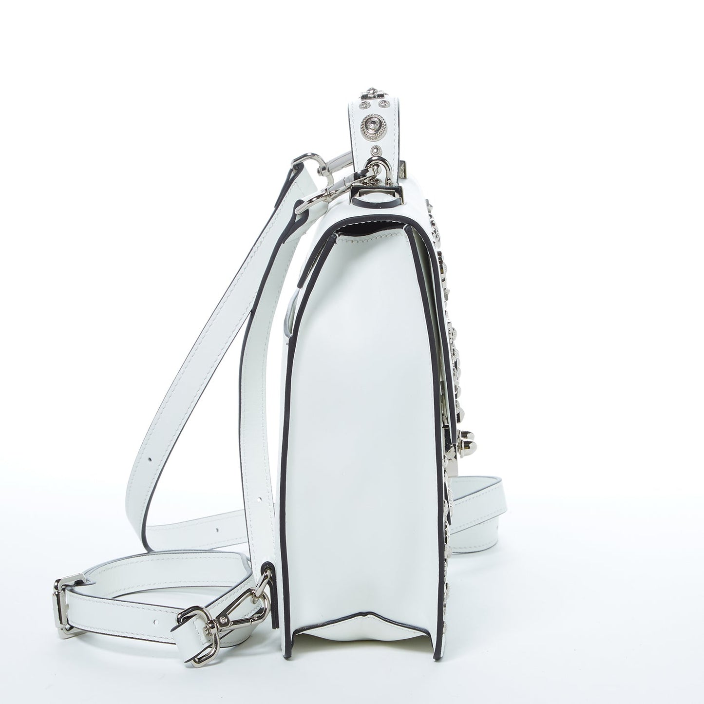 SUSU Hollywood – Sac à dos en Cuir Blanc avec bandoulière amovible
