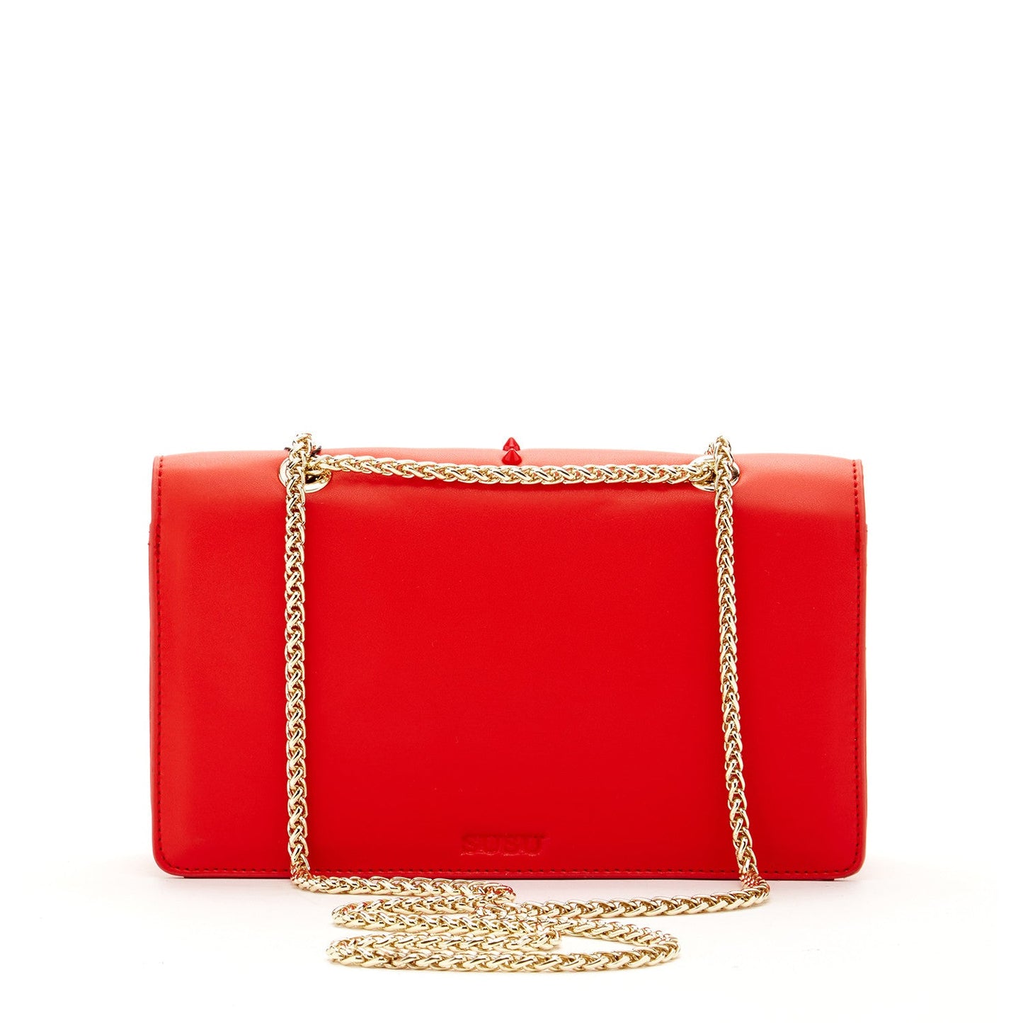 SUSU Josie - Sac en Cuir Rouge avec Chaîne