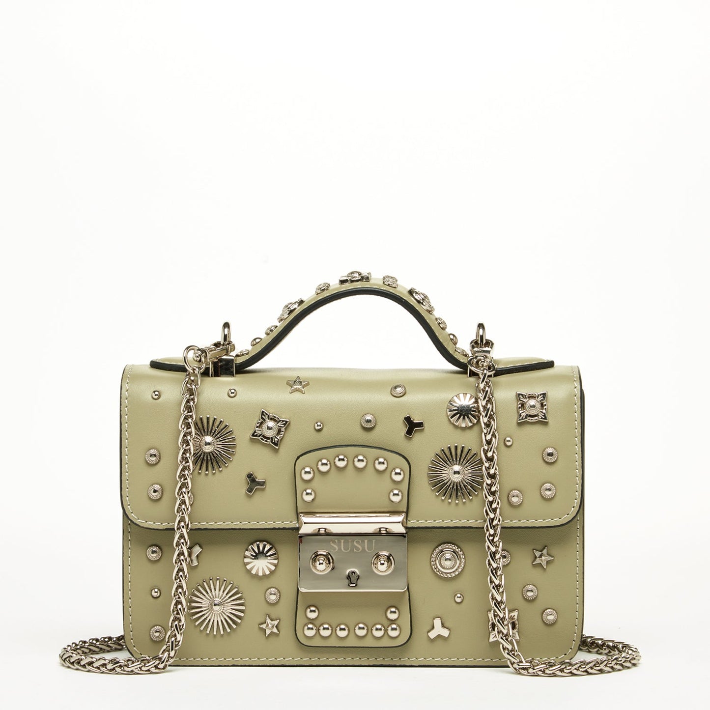SUSU Hollywood – Sac bandoulière en Cuir Vert sauge