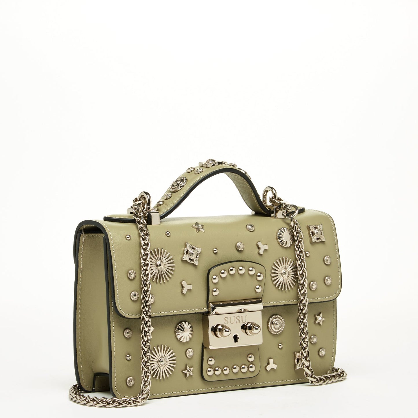 SUSU Hollywood – Sac bandoulière en Cuir Vert sauge