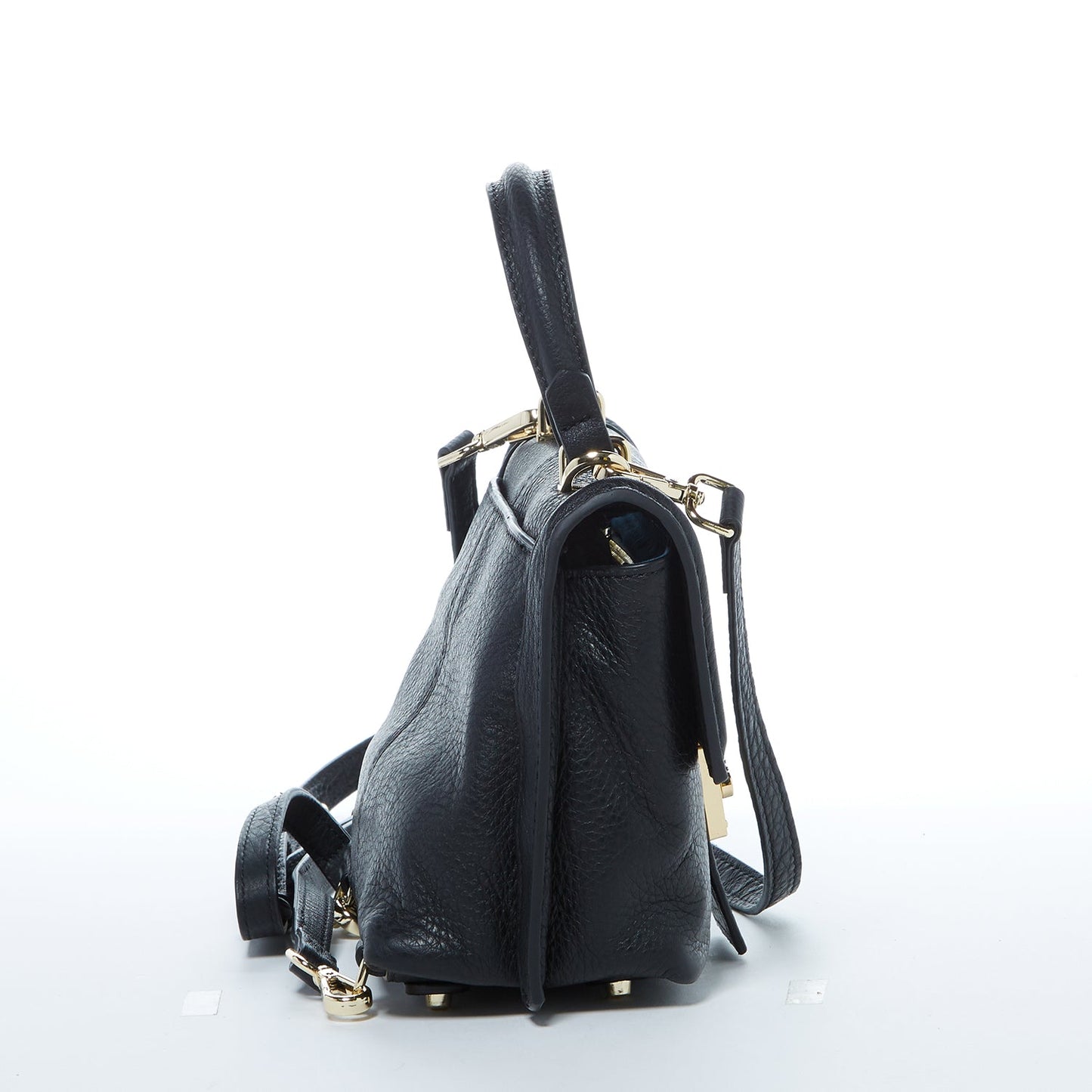 SUSU Linda - Sac à dos en Cuir Noir Convertible