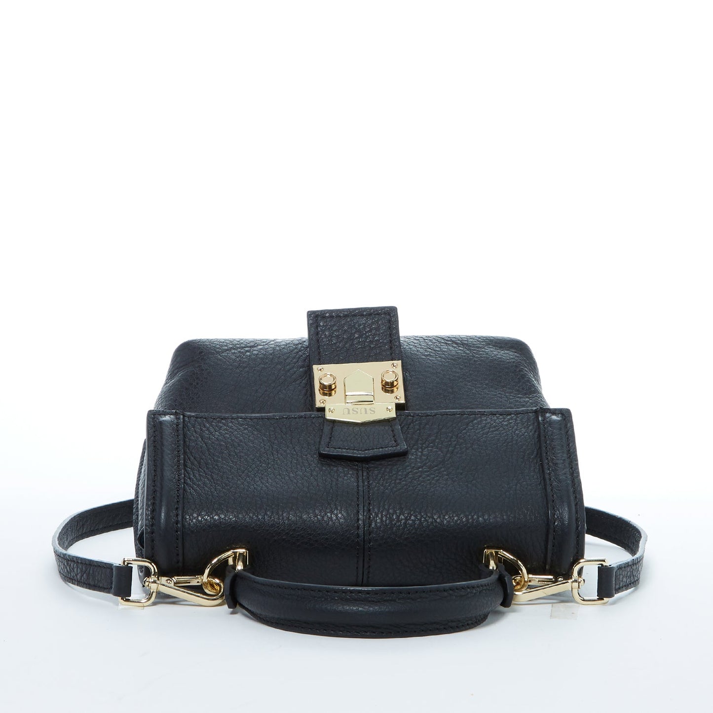 SUSU Linda - Sac à dos en Cuir Noir Convertible