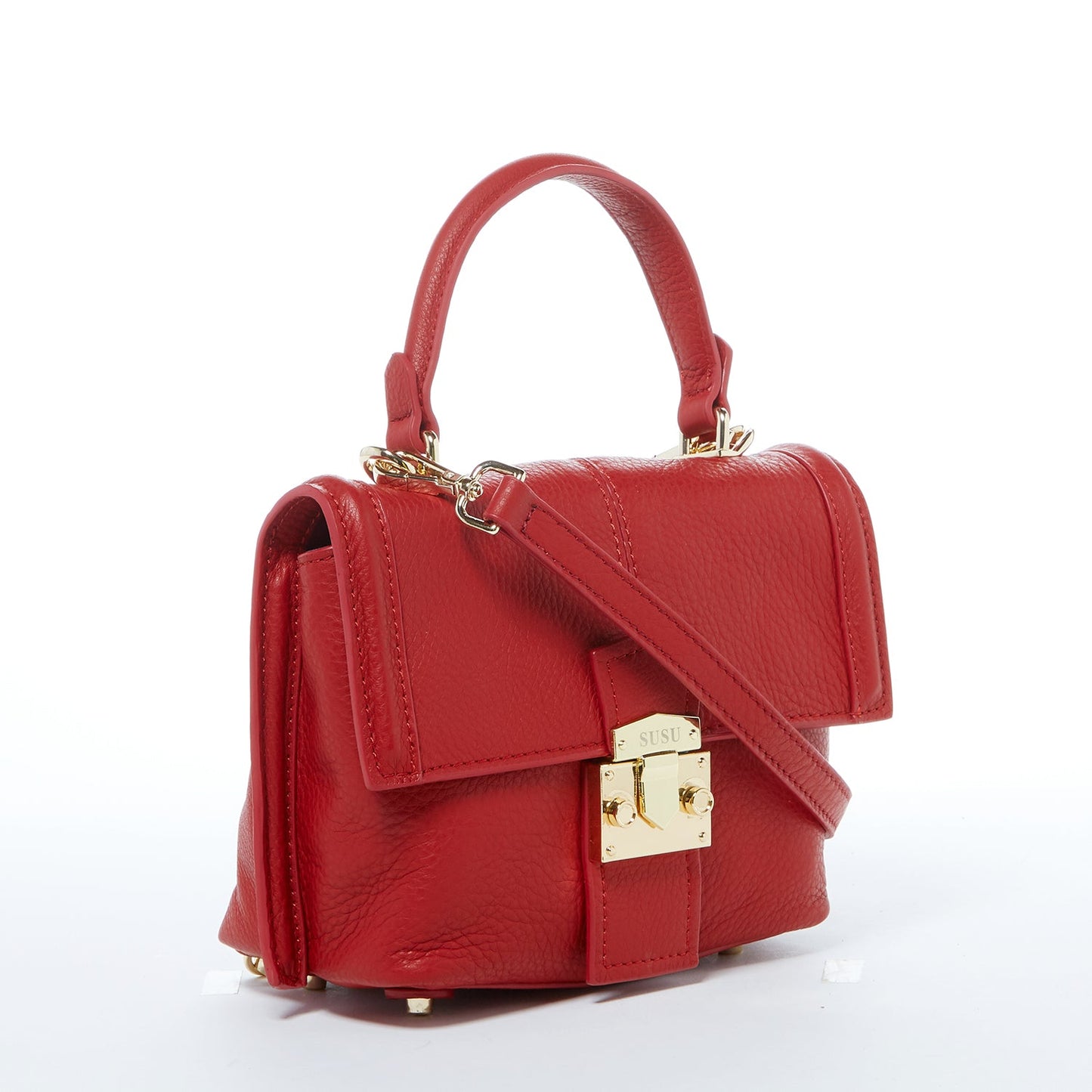 SUSU Linda – Sac à dos en Cuir Rouge Convertible