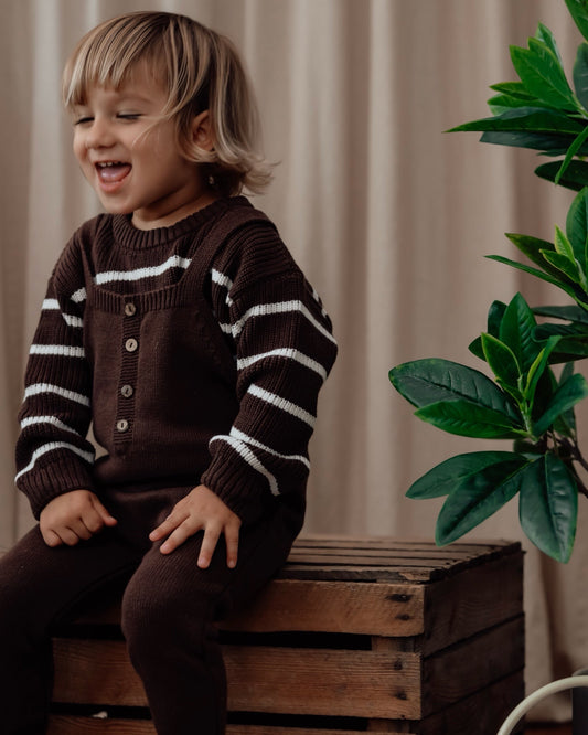 Pull tricoté café pour garçon