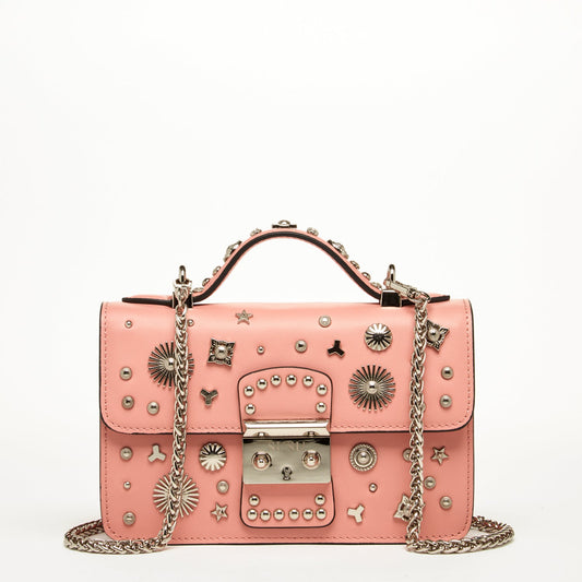 SUSU Hollywood – Sac bandoulière en Cuir Rose pâle