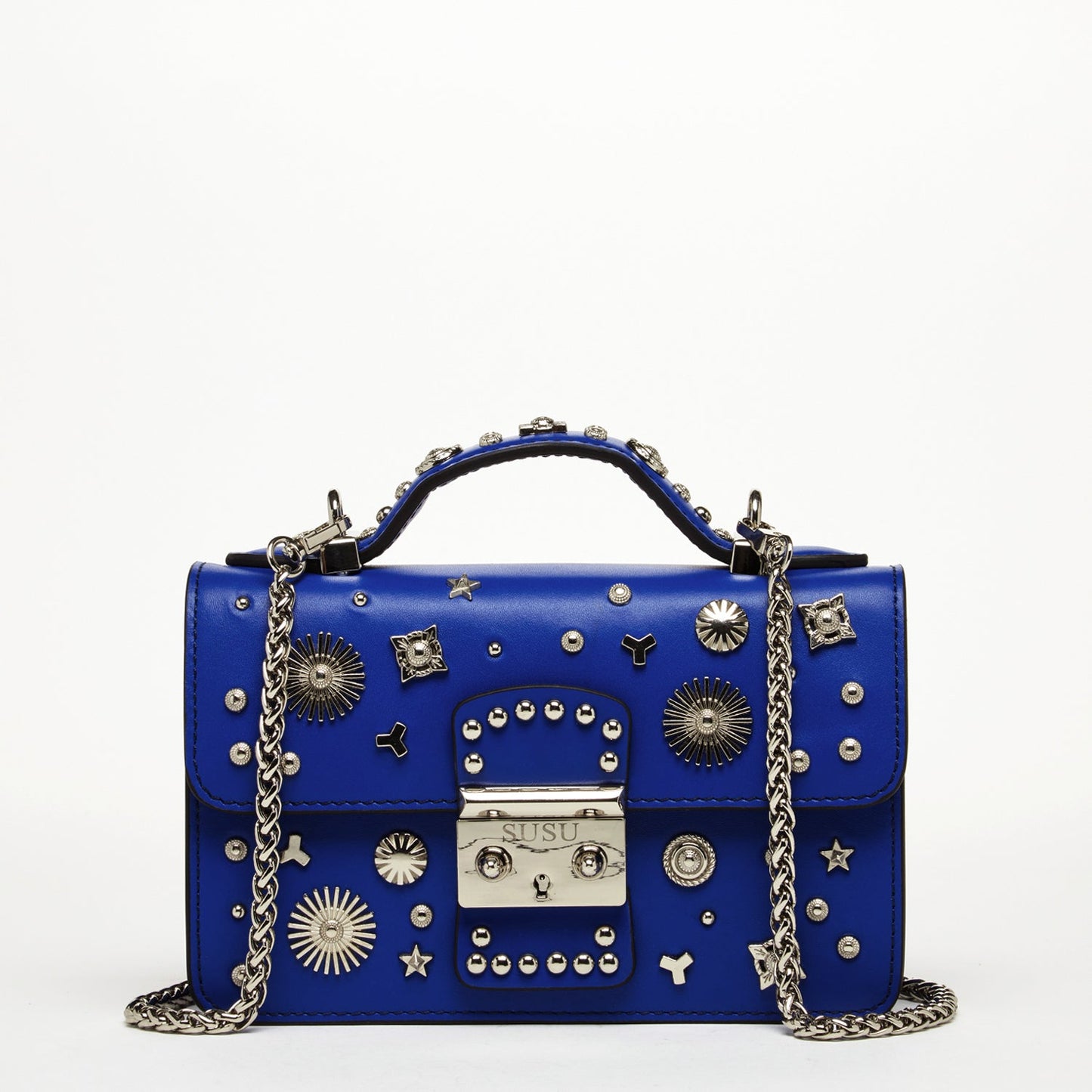 SUSU Hollywood – Sac bandoulière en Cuir Bleu Cobalt