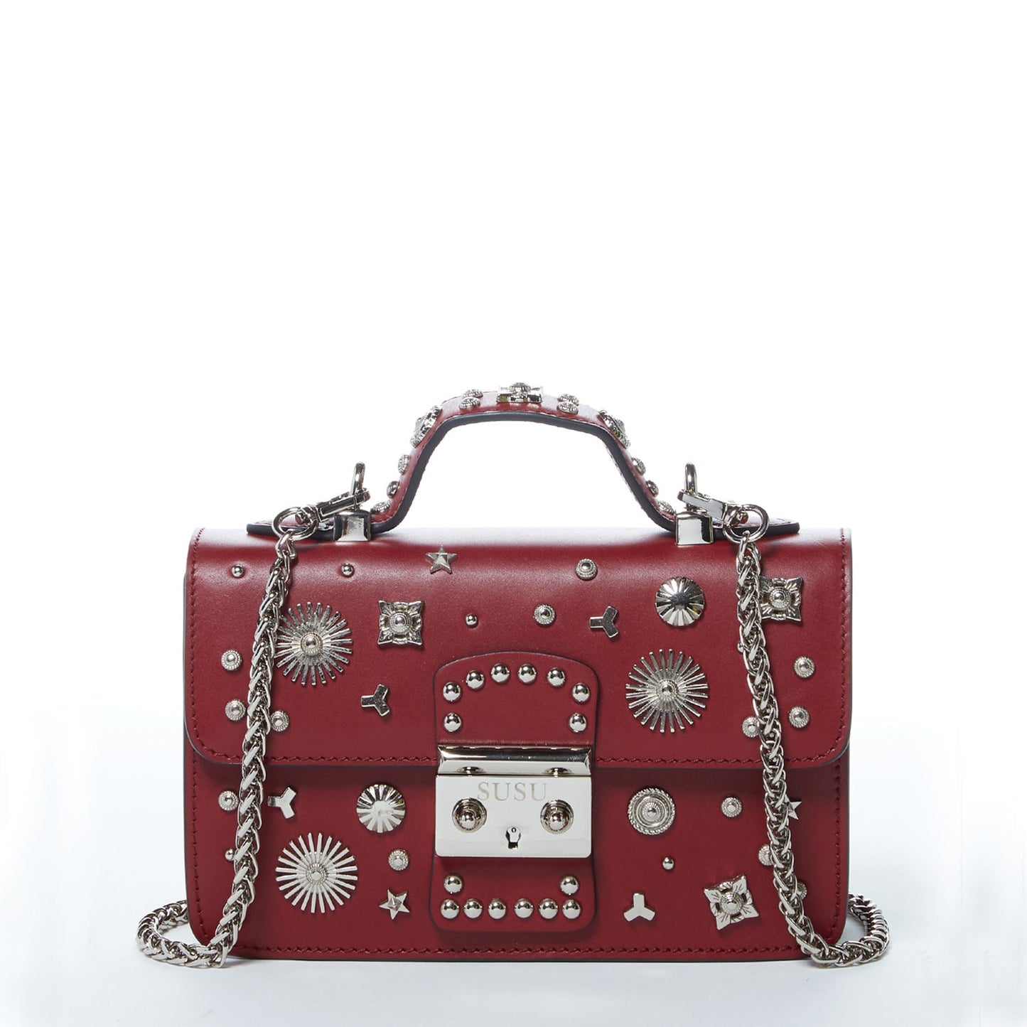 SUSU Hollywood – Sac bandoulière en Cuir Bordeaux