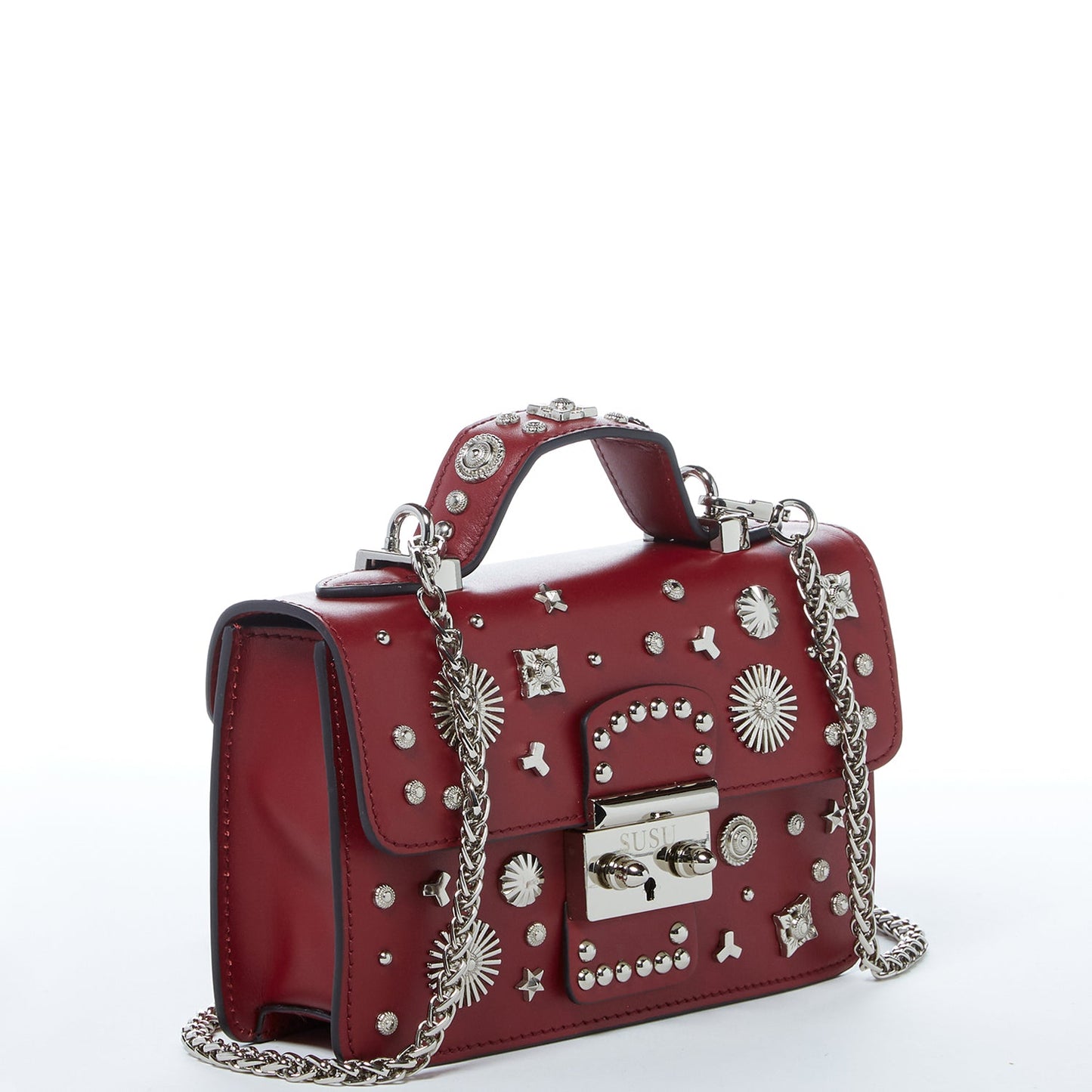 SUSU Hollywood – Sac bandoulière en Cuir Bordeaux