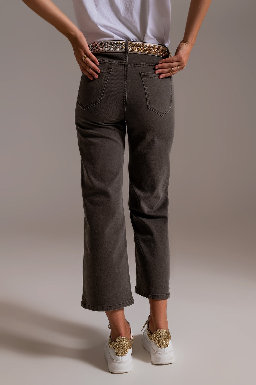 Jean Cropped Gris Fumé