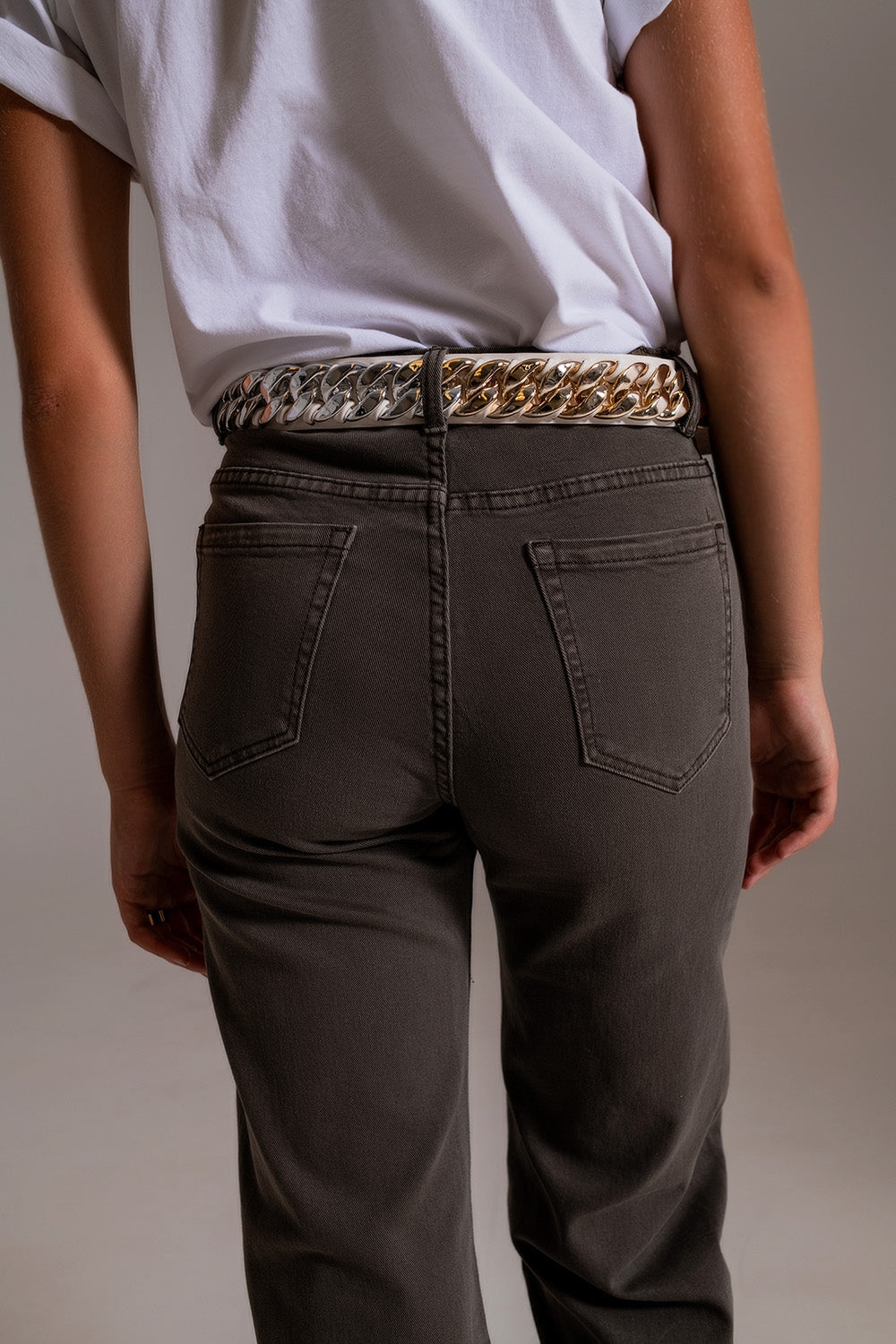 Jean Cropped Gris Fumé