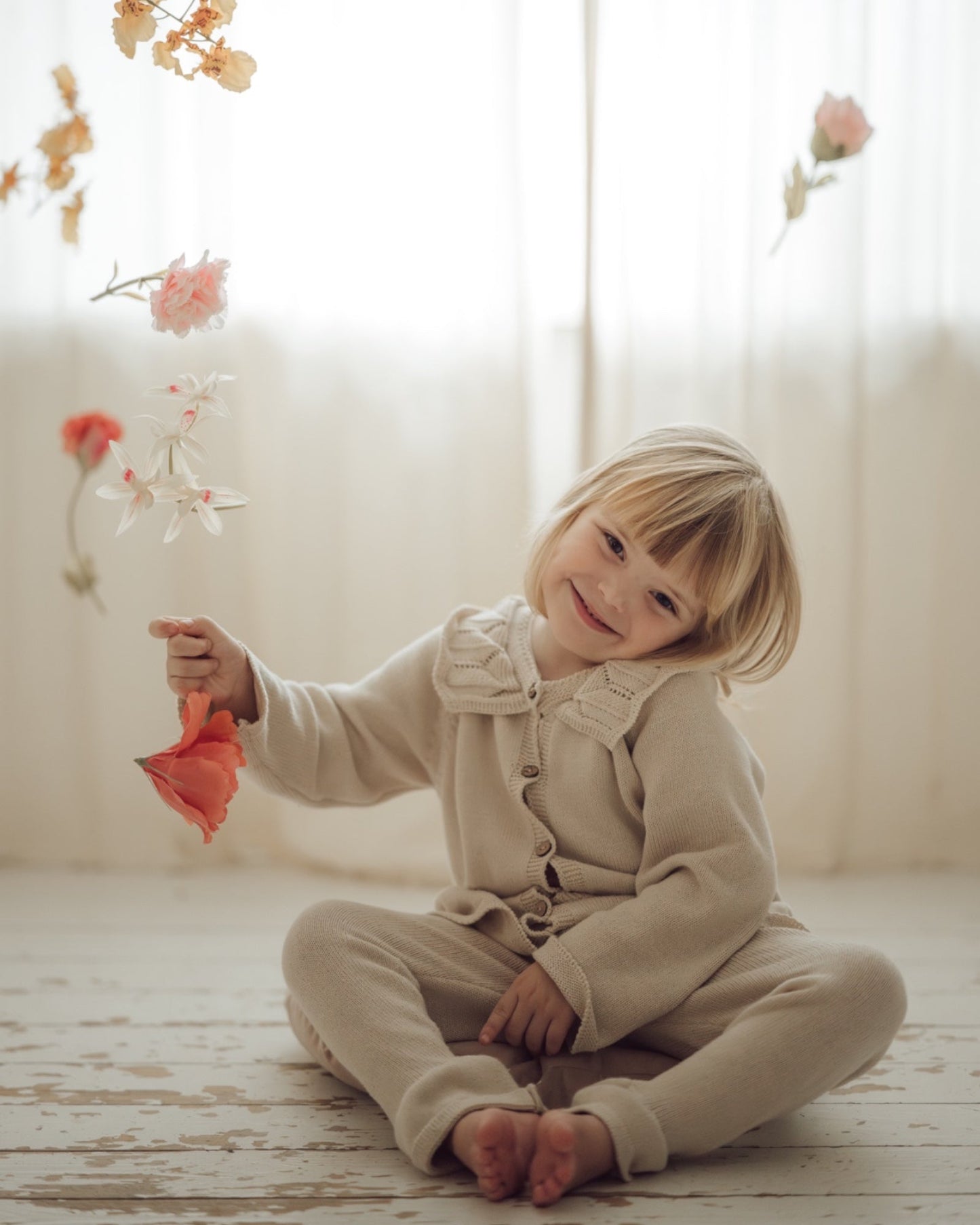 Cardigan beige pour fille