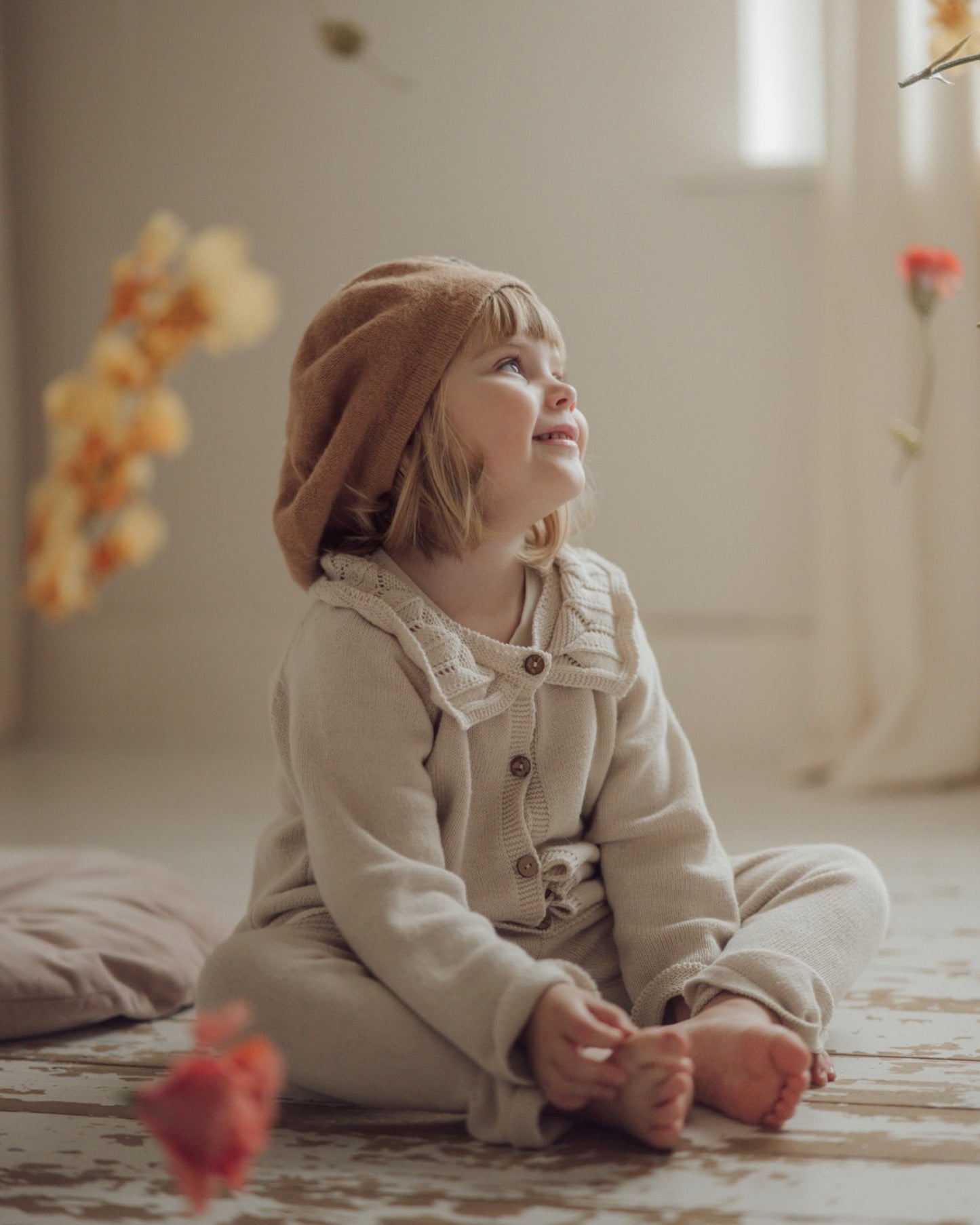 Cardigan beige pour fille