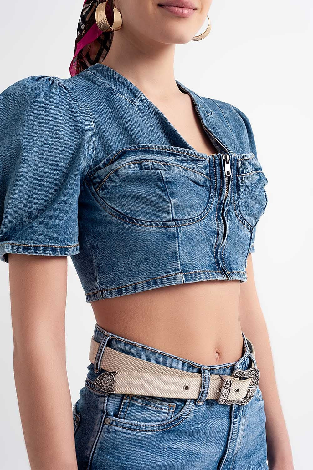 Top Court en Denim