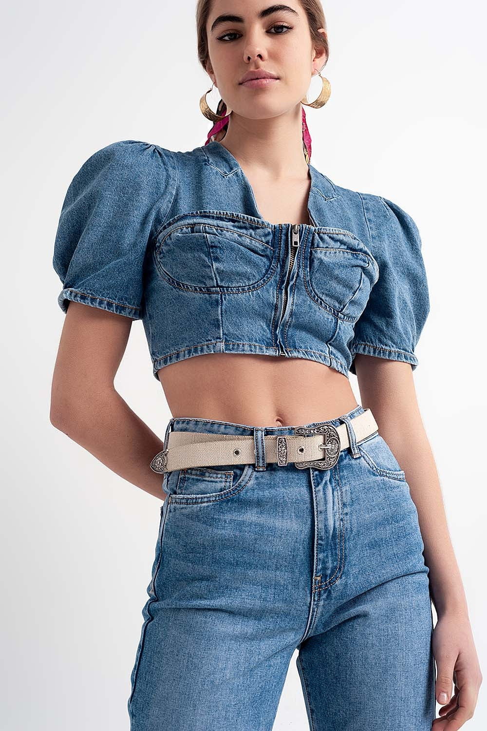 Top Court en Denim