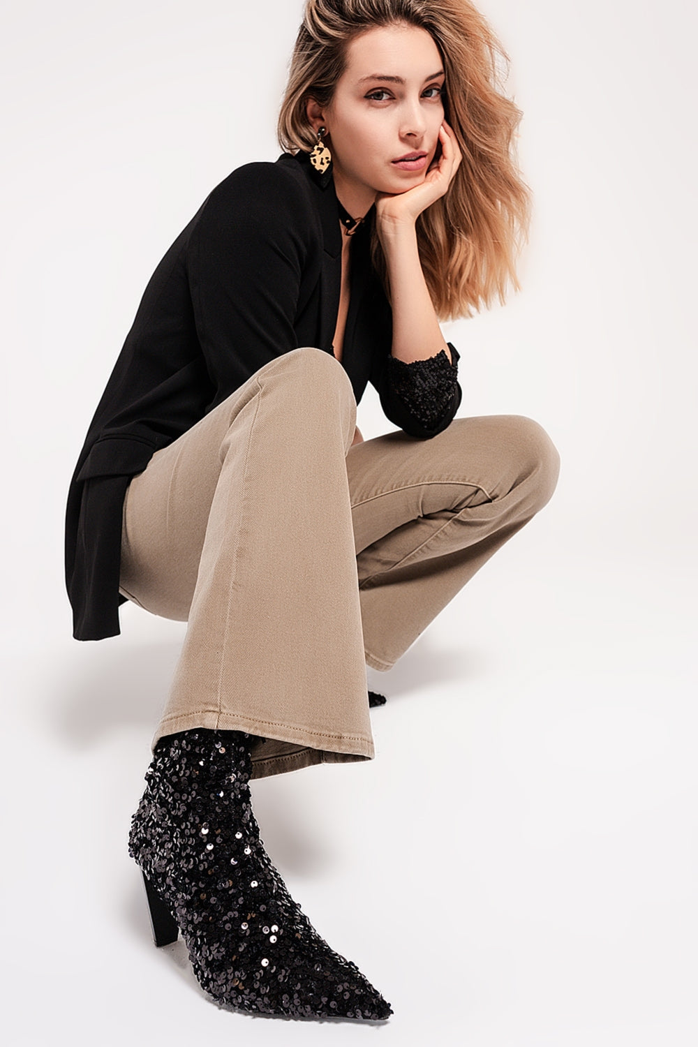 Jean Taille Haute avec Jambe Évasée