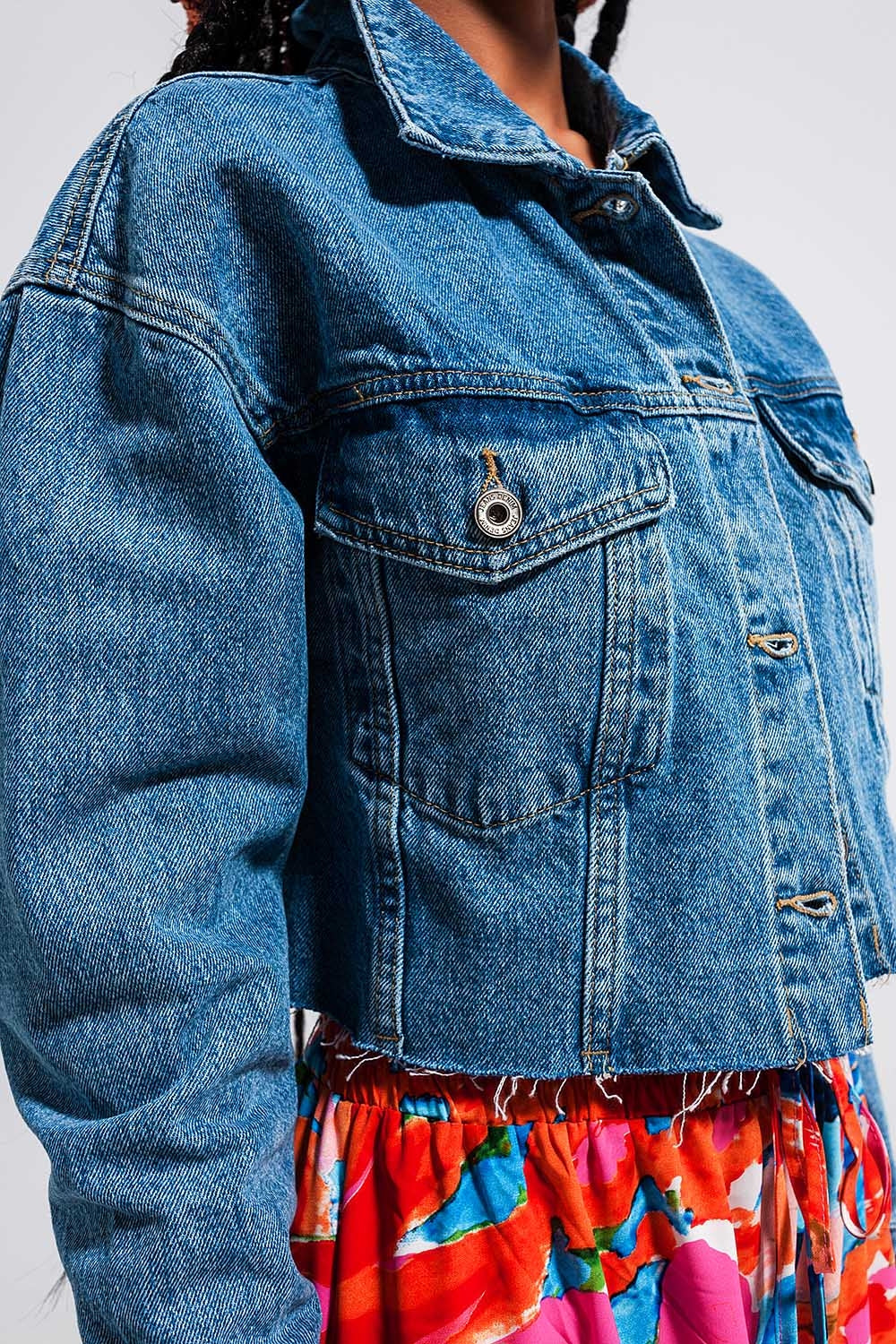 Veste Crop Denim Style Urbain