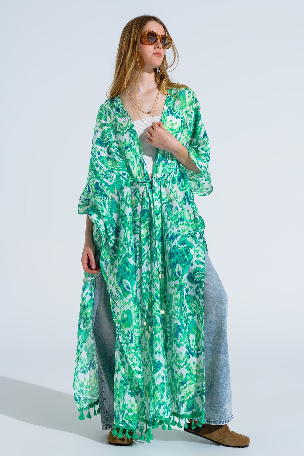 Kimono Long Vert Vibrant