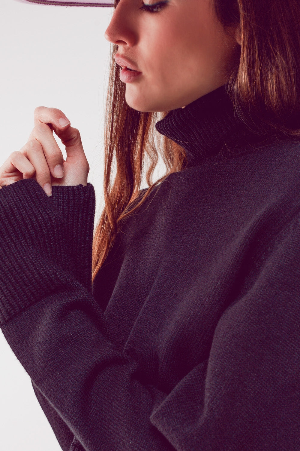 Pull Cropped Col Roulé