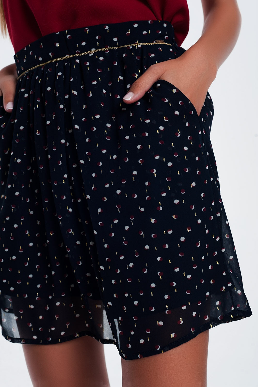 Jupe Mini à Pois Gribouillés