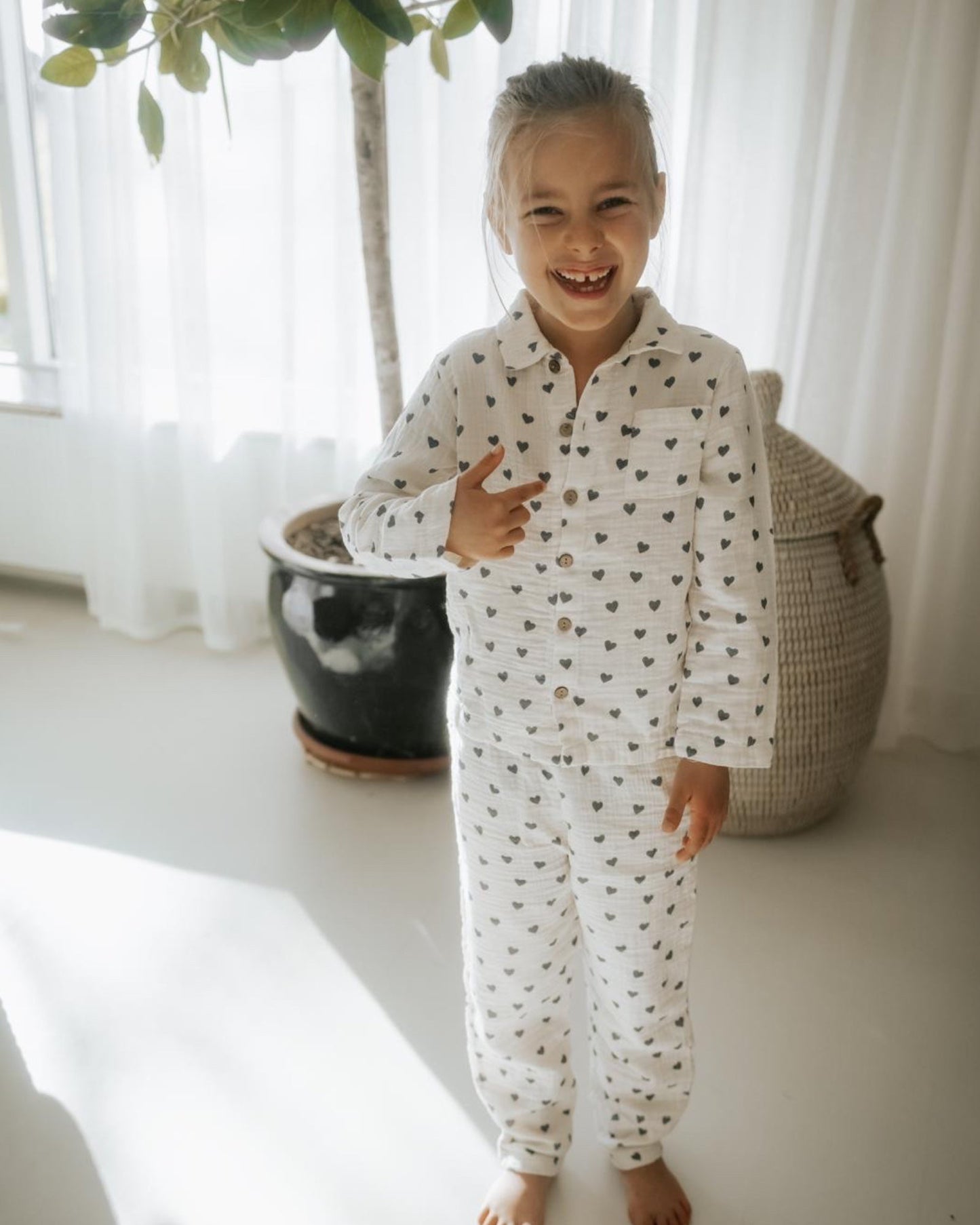 Chemise à cœurs pour fille