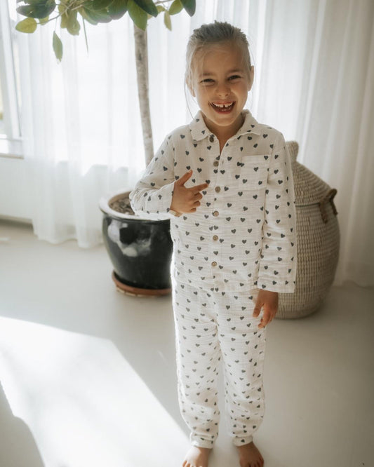 Chemise à cœurs pour fille