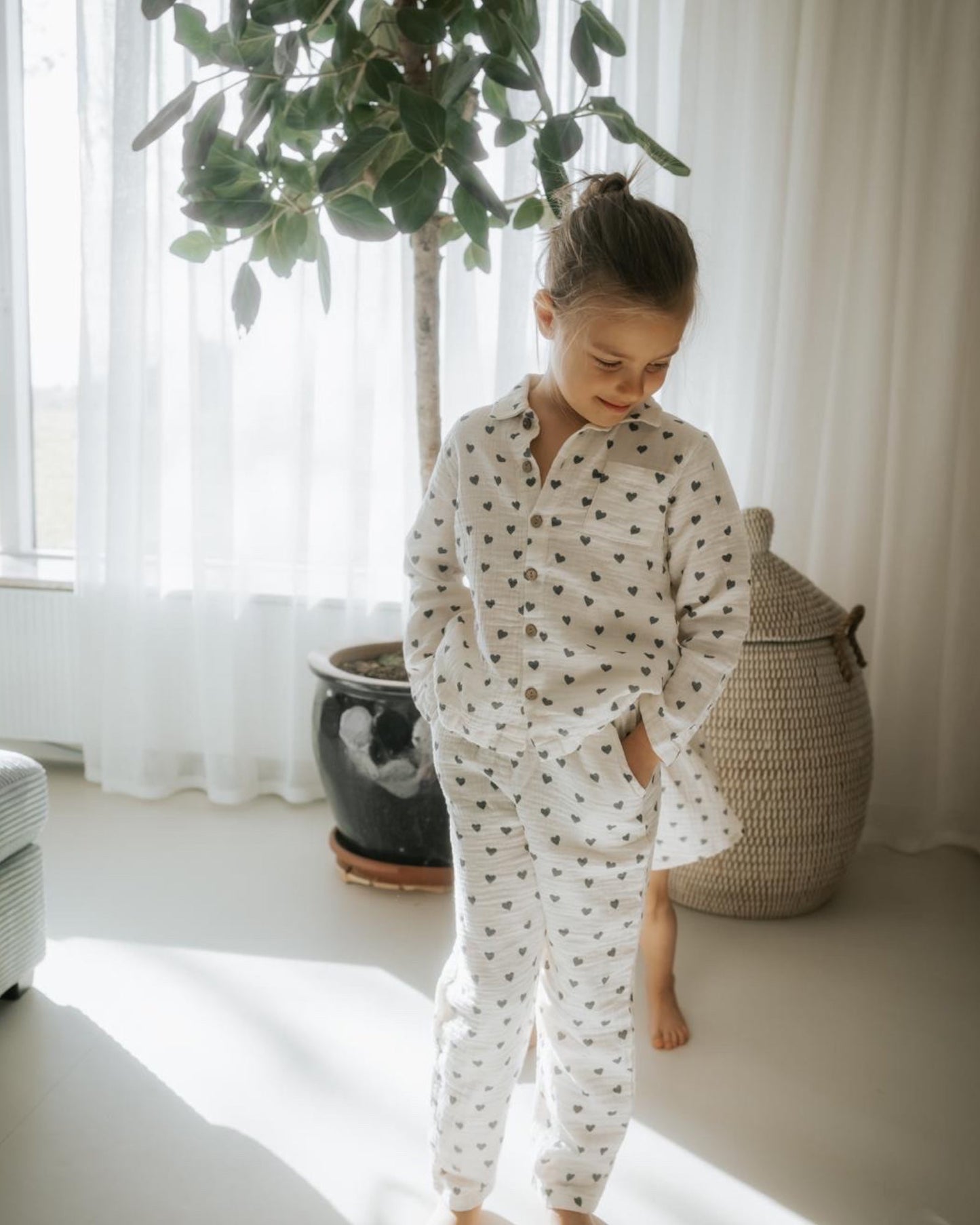 Chemise à cœurs pour fille