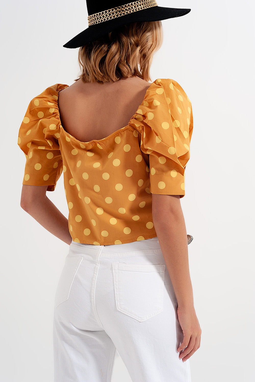 Top à Pois avec Manches Puff