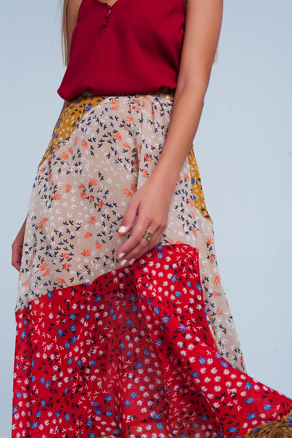 Jupe Midi Fleurie Éclatante
