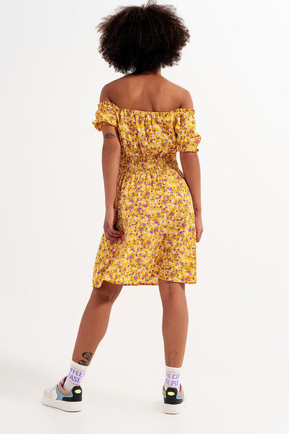 Off-the-shoulder floral dress