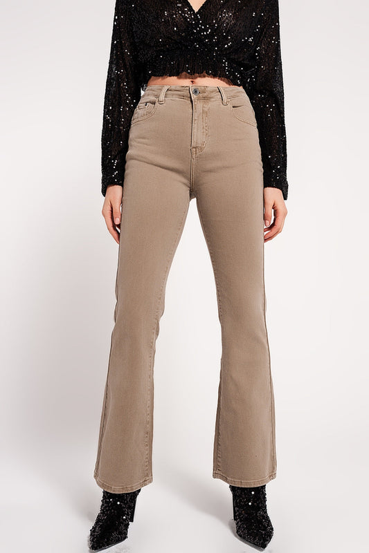 Jean Taille  Haute avec Jambe Évasée