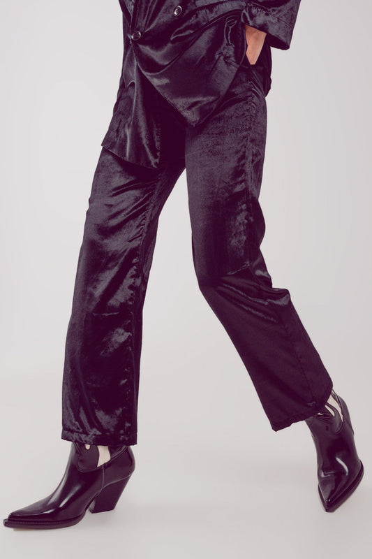 Pantalons en Velours Droit