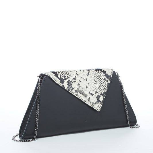 SUSU Angelica – Sac à main en Cuir noir imprimé Python