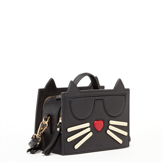 SUSU Sac ludique en Cuir Noir Chat