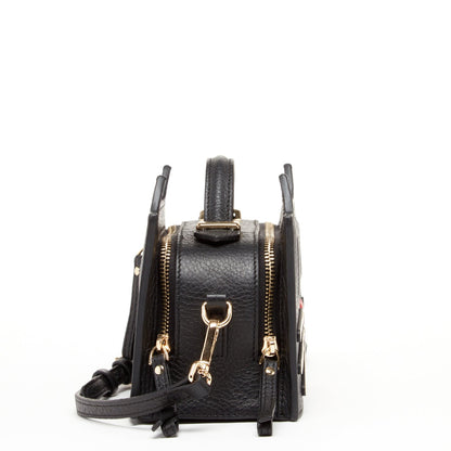 SUSU Sac ludique en Cuir Noir Chat