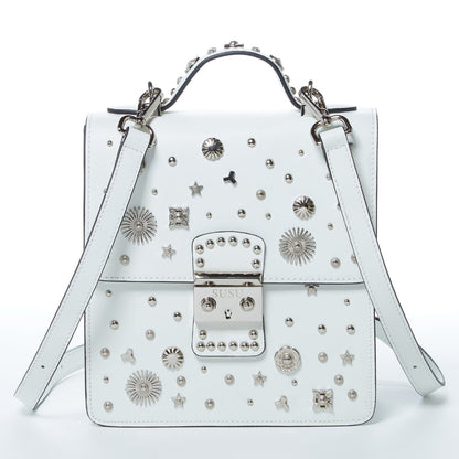 SUSU Hollywood – Sac à dos en Cuir Blanc avec bandoulière amovible