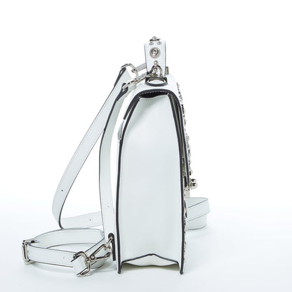 SUSU Hollywood – Sac à dos en Cuir Blanc avec bandoulière amovible