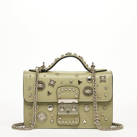 SUSU Hollywood – Sac bandoulière en Cuir Vert sauge