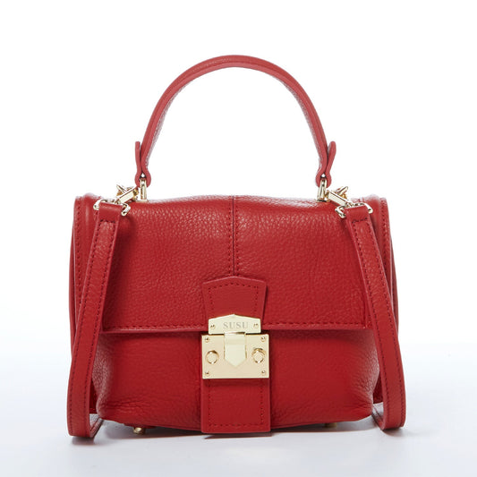 SUSU Linda – Sac à dos en Cuir Rouge Convertible