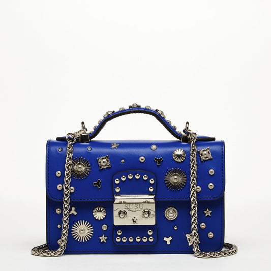 SUSU Hollywood – Sac bandoulière en Cuir Bleu Cobalt
