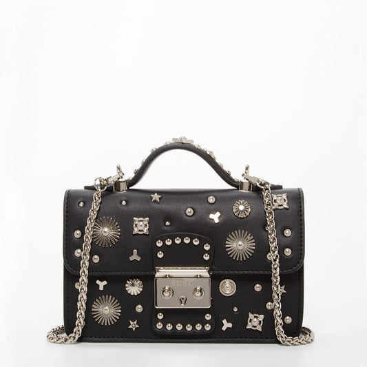 SUSU Hollywood – Sac bandoulière en Cuir Noir