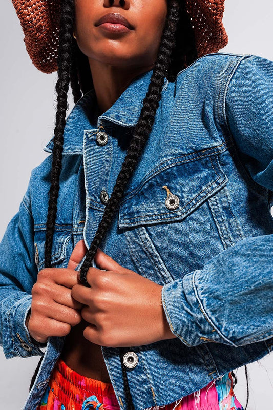 Veste Crop Denim Style Urbain