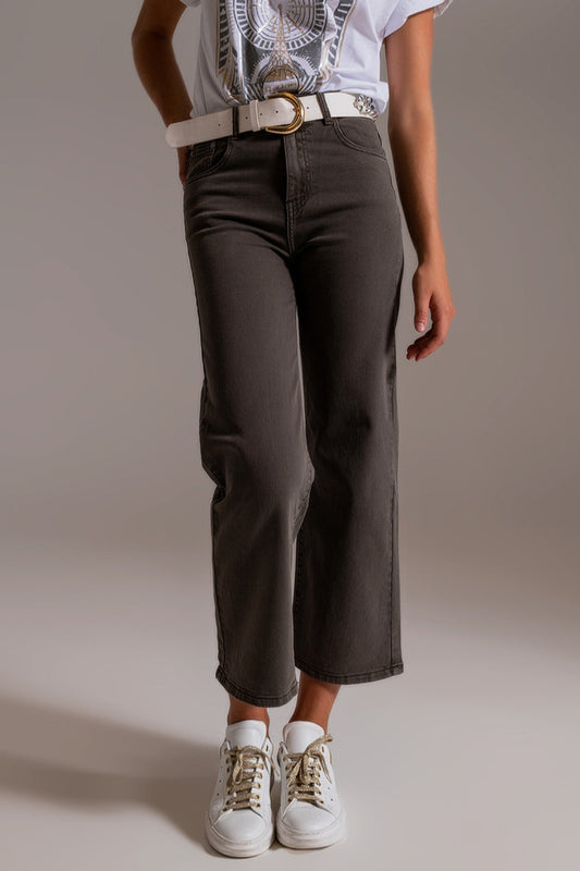 Jean Cropped Gris Fumé