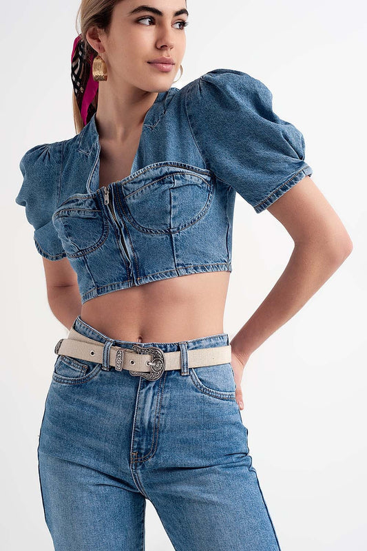 Top Court en Denim