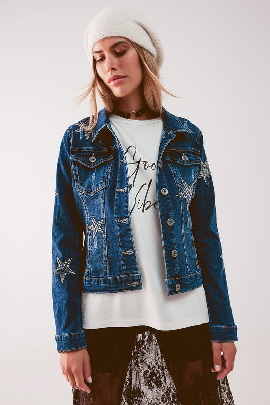 Veste Mi-Lavée Étoilé
