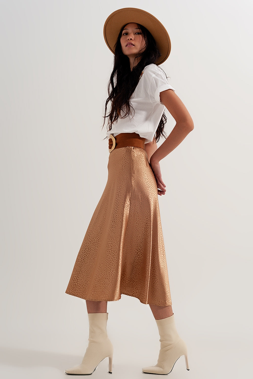 Gold Midi Skirt