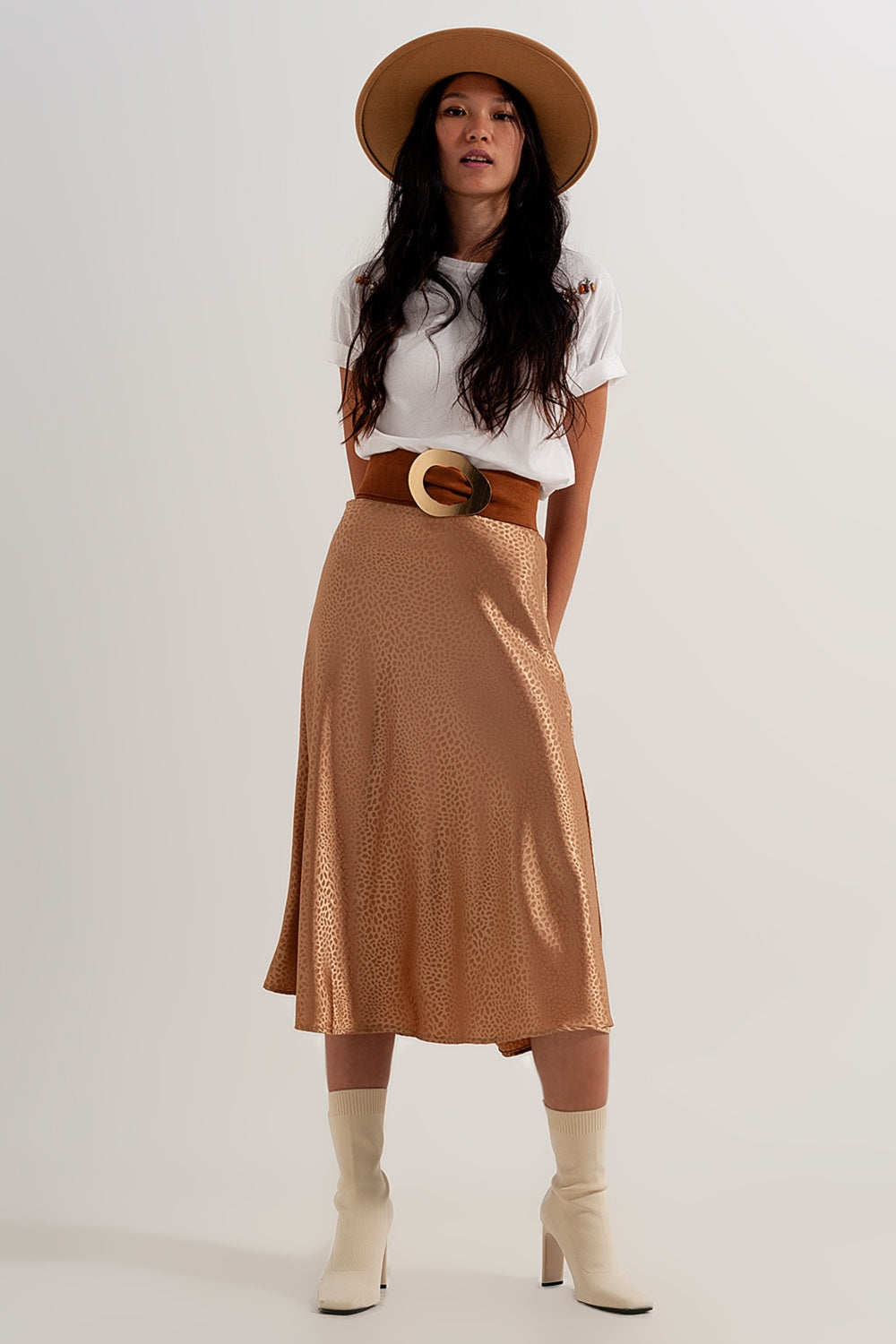 Gold Midi Skirt