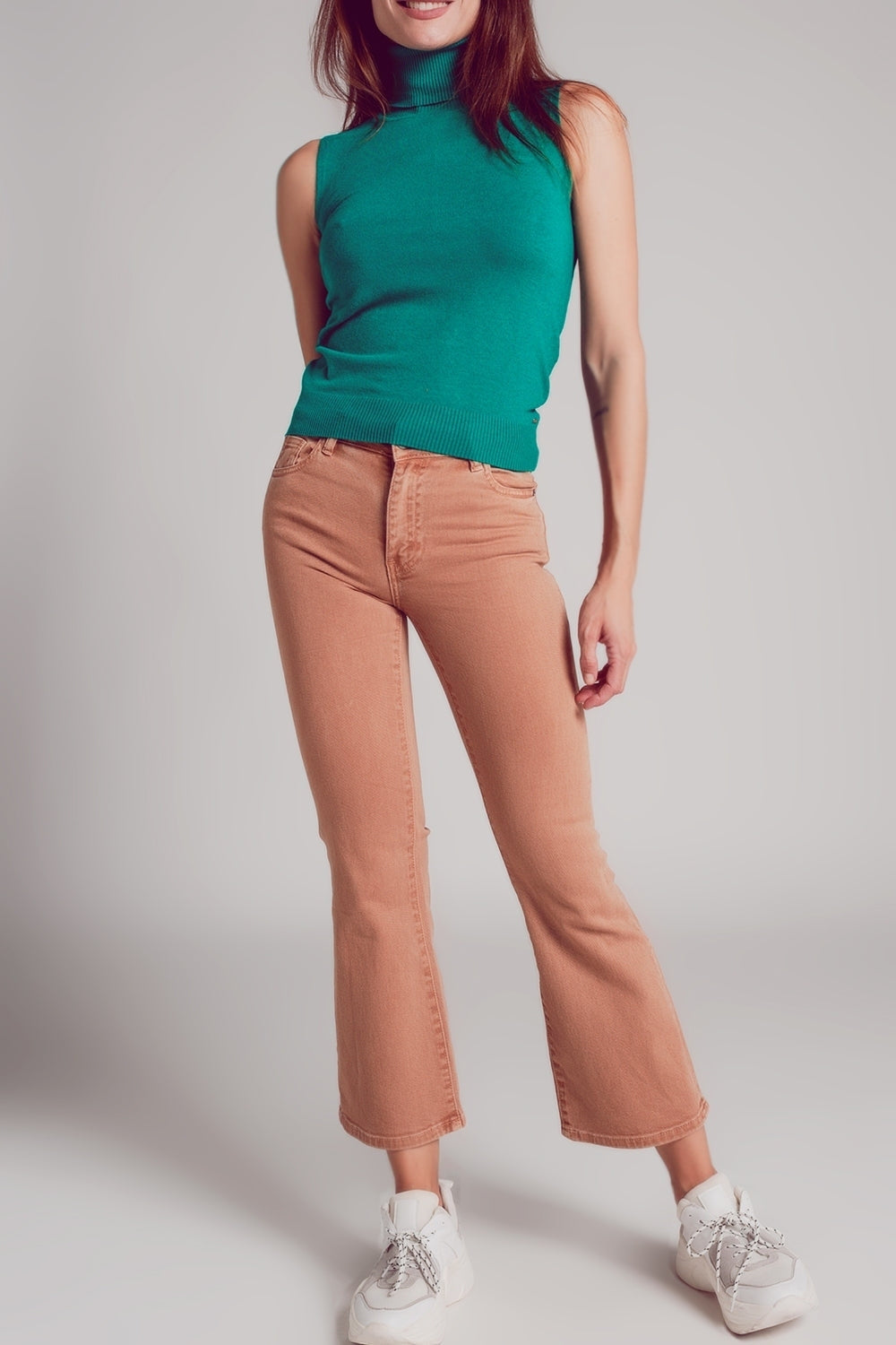 Peach High Waist Flare Jeans