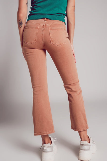 Peach High Waist Flare Jeans